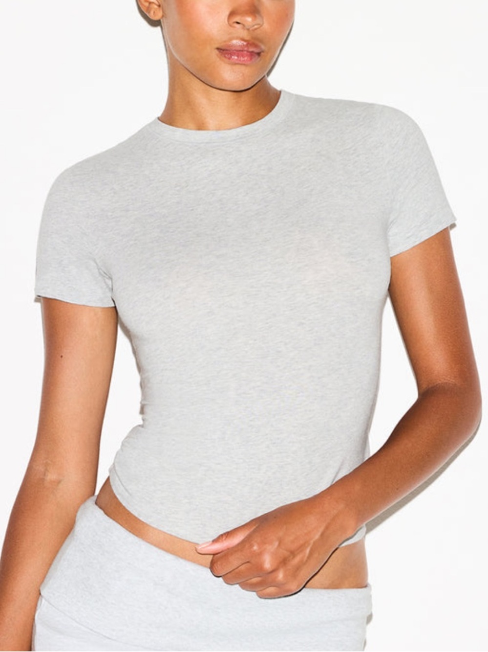 SKIMS Cotton Jersey T-Shirt Light Heather Grey Size Small Never Worn!